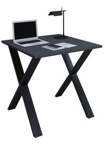 Schreibtisch Vcm "Schreibtisch B&uuml;rotisch Computertisch 80x80 Lona X", schwarz (schwarz, anthrazit), B:80cm T:80cm, Tische, Schreibtisch