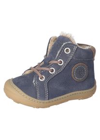 Lauflernschuh Pepino BY RICOSTA "GEORGIE 50, WMS: Mittel", M&auml;dchen, Gr. 25, braun (blau, braun), Leder, Schuhe Lauflernschuh, Winterschuh mit Weiten-Me&szlig;system, Gr&ouml;&szlig;enschablone zum Download