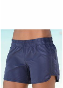 Badeshorts Lascana, Damen, Gr. 40, N-Gr, blau (marine), Microfaser, Polyester, unifarben, Badehosen Badeshorts, elastisches B&uuml;ndchen, mit Ges&auml;&szlig;tasche, softe Microfaser-Qualit&auml;t