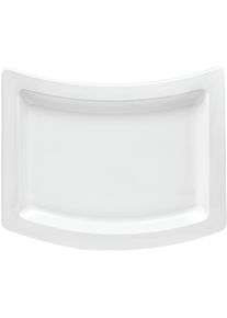 Servierplatte Van Well "Platte curved, 31 cm, 1 St&uuml;ck", wei&szlig;, B:31cm H:3cm L:42cm, Steingut, Servierplatten, Servierplatte, sp&uuml;lmaschinen- und mikrowellengeeignet