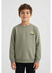 Sweatshirt name it "NMMVALLEN LS NREG SWEAT BRU", Jungen, Gr. 122/128, shadow print:excavator, angeraute Sweatware, Obermaterial: 60% Baumwolle, 40% Polyester, bedruckt, unifarben, normal normal, Rundhals, Rippb&uuml;ndchen, Sweatshirts Sweatshirt