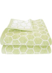 Handt&uuml;cher Dyckhoff "Pure Natural Honey", gr&uuml;n, B:50cm L:100cm, Frottier, Baumwolle, Handt&uuml;cher, Handt&uuml;cher, BIO Baumwolle, GOTS