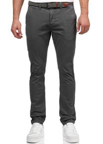 Chinos INDICODE "INGeoport", Herren, Gr. 32, L&auml;nge 34, grau (pewter), Web, Obermaterial: 98% Baumwolle, 2% Elasthan, unifarben, regular fit lang, Hosen Chinos
