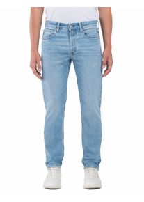 Straight-Jeans Replay "GROVER", Herren, Gr. 32, L&auml;nge 34, blau (light blau 0c3), Denim/Jeans, Obermaterial: 100% Baumwolle, straight fit lang, Jeans Straight-Jeans, in vielen verschiedenen Waschungen, mit Stretch