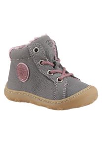 Lauflernschuh Pepino BY RICOSTA "GEORGIE 50, WMS: Mittel", M&auml;dchen, Gr. 22, grau (grau, rosa), Leder, Schuhe Lauflernschuh, Winterschuh mit Weiten-Me&szlig;system, Gr&ouml;&szlig;enschablone zum Download