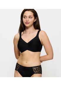 Minimizer-BH Triumph "Modern Soft+Cotton", Damen, Gr. 95, Cup F, schwarz, Microtouch, Obermaterial: 45% Polyamid, 34% Baumwolle, 21% Elasthan, unifarben, BHs Minimizer-BH, verkleinert die Brust optisch um eine Cup-Gr&ouml;&szlig;e