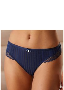 String s.Oliver "Amelie", Damen, Gr. 32/34, blau (dunkelblau), Microfaser, Obermaterial: 78% Polyester, 14% Polyamid, 8% Elasthan, Unterhosen String, in modischer Streifenoptik
