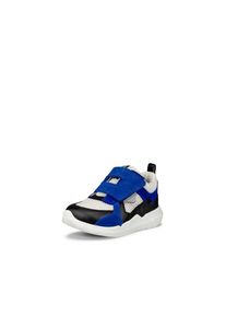 Lauflernschuh Ecco "Biom", M&auml;dchen, Gr. 22, schwarz (wei&szlig;, royalblau, schwarz), Leder, Textil, Veloursleder, kontrastfarbene Details, Schuhe Lauflernschuh, Babyschuh, Klettschuh, Halbschuh, Sneaker mit Klettverschluss