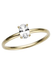 Solit&auml;rring Firetti "Schmuck Geschenk Gold 333 Damenring Verlobungsring Goldring Solit&auml;r" Gr. 17, gold (gelbgoldfarben, kristallwei&szlig;), Fingerringe, Damen, 17, Gelbgold 333, 1,5mm, Solit&auml;rring, mit Zirkonia (synth.)