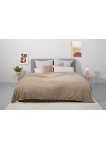 Tagesdecke OTTO HOME "Desner3", beige, B:250cm L:280cm, Polyester, Tagesdecken, Tagesdecke, mit Cashmere-Touch, viele Farben erh&auml;ltlich, Decke ab 140x210 cm