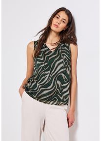 Blusentop Street One, Damen, Gr. 38, gr&uuml;n (pine grove gr&uuml;n), Chiffon, Obermaterial: 100% Polyester, bedruckt, l&auml;ssig geschnitten h&uuml;ftbedeckend, Rundhals, Blusen Blusentop, mit grafischem Print