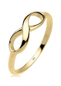 Silberring Elli Premium "Ring Infinity 375 Gelbgold" Gr. 54, gold, Fingerringe, Damen, 54, Gelbgold 375, Silberring