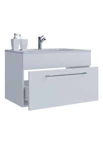Waschtisch Vcm "2-tlg. Waschplatz Waschtisch Badinos 1 Schublade", wei&szlig;, B:80cm T:46cm, Waschtische, Waschtisch