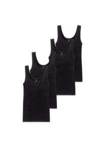 Unterhemd Schiesser "Unterhemd Cotton Essentials 4P 4er Pack", Herren, Gr. 3XL, N-Gr, schwarz, Obermaterial: 100% Baumwolle CO., Unterhemden Unterhemd