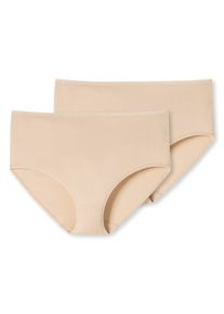 Slip Schiesser "Slip 2er Pack", Herren, Gr. M, beige (beige (sand)), Obermaterial: 95% Baumwolle CO. 5% Elasthan EL., Unterhosen Slip