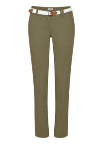 Chinohose oxmo "Chinohose OXChakira", Damen, Gr. 36, N-Gr, gr&uuml;n (dusty oliv), Obermaterial: 98% Baumwolle CO. 2% Elasthan EL., Hosen Chinohose