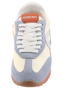 Sneaker VERBENAS "JAMAINCA PIXEL", Damen, Gr. 39, wei&szlig;, blau, Leder, Textil, kontrastfarbene Details, unifarben mit Farbeins&auml;tzen, Basic, Schuhe Sneaker, Retrosneaker, Schn&uuml;rer, Freizeitschuh im sportiven Look