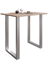 Bartisch Vcm "Holz Bartisch Stehtisch Tisch Tresen Xona 110x80", braun (silber, sonoma, eiche), B:110cm T:80cm, Tische, Bartisch