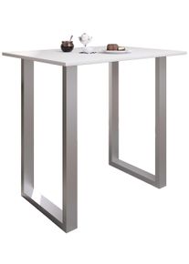 Bartisch Vcm "Holz Bartisch Stehtisch Tisch Tresen Xona 110x80", wei&szlig; (silber, wei&szlig;), B:110cm T:80cm, Tische, Bartisch