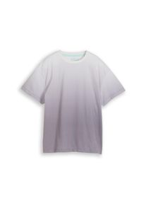 Kurzarmshirt Tom Tailor, Jungen, Gr. 176, grau faded, Jersey, Obermaterial: 52% Baumwolle, 48% Polyester, bedruckt, normal h&uuml;ftbedeckend, Rundhals, Shirts Kurzarmshirt, mit R&uuml;ckenprint und Farvbverlauf