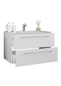 Waschtisch Vcm "2-tlg. Waschplatz Waschtisch Badinos 2 Schublade", wei&szlig;, B:80cm T:46cm, Waschtische, Waschtisch