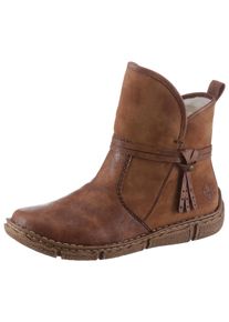 Winterboots Rieker, Damen, Gr. 42, braun, Lederimitat, Nubuklederimitat, used, Schuhe Winterboots, Winterstiefelette, Schlupfboots, im Materialmix
