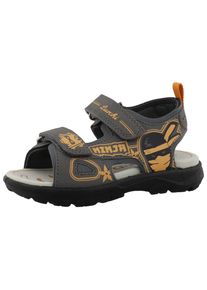 Sandale Lurchi "Kinja", Jungen, Gr. 29, grau (grau, orange), Lederimitat, kontrastfarbene Details, Schuhe Sandale, Sommerschuh, Trekkingschuh, Gr&ouml;&szlig;enschablone zum Download