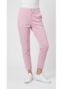 Stoffhose Freequent "FQNANNI-ANKLE-PA", Damen, Gr. L, N-Gr, lila (lila sachet), Web, Obermaterial: 73% Polyester, 24% Viskose, 3% Elasthan, unifarben, bequem 7/8-L&auml;nge, Hosen Stoffhose, Sommerhose - kn&ouml;chell&auml;nge und mit 2-Knopf-Verschluss
