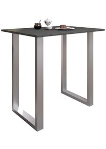 Bartisch Vcm "Holz Bartisch Stehtisch Tisch Tresen Xona 110x80", schwarz (silber, anthrazit), B:110cm T:80cm, Tische, Bartisch
