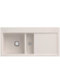 Villeroy & Boch Villeroy und Boch Subway Fl&auml;chenb&uuml;ndige Sp&uuml;le 67701FKR Becken links, mit Ablaufgarnitur und Handbet&auml;tigung, Crema