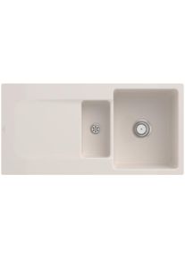 Villeroy & Boch Villeroy und Boch Siluet Fl&auml;chenb&uuml;ndige Sp&uuml;le 33371FKR mit Ablaufgarnitur und Handbet&auml;tigung, Crema