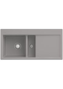 Villeroy & Boch Villeroy und Boch Subway Fl&auml;chenb&uuml;ndige Sp&uuml;le 67701FKD Becken links, mit Ablaufgarnitur und Handbet&auml;tigung, Fossil