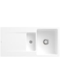 Villeroy & Boch Villeroy und Boch Siluet Fl&auml;chenb&uuml;ndige Sp&uuml;le 33371FRW mit Ablaufgarnitur und Handbet&auml;tigung, Stone White