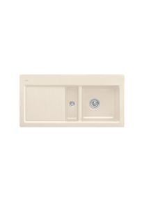Villeroy & Boch Villeroy und Boch Subway Fl&auml;chenb&uuml;ndige Sp&uuml;le 67122FFU Becken rechts, mit Ablaufgarnitur und Excenterbet&auml;tigung, Ivory