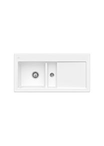 Villeroy & Boch Villeroy und Boch Subway Fl&auml;chenb&uuml;ndige Sp&uuml;le 67702FKG Becken links, mit Ablaufgarnitur und Excenterbet&auml;tigung, Snow White