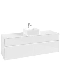Villeroy & Boch Villeroy und Boch Collaro Waschtischunterschrank C04900DH 160 x 54,8 x 50 cm, Waschtisch mittig, Glossy White