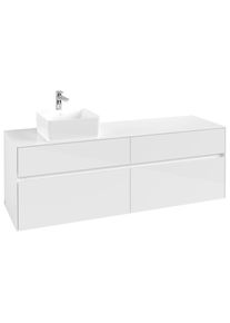 Villeroy & Boch Villeroy und Boch Collaro Waschtischunterschrank C05000DH 160 x 54,8 x 50 cm, Waschtisch links, Glossy White