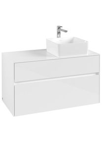 Villeroy & Boch Villeroy und Boch Collaro Waschtischunterschrank C04000DH 100 x 54,8 x 50 cm, Waschtisch rechts, Glossy White