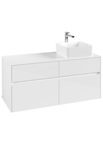 Villeroy & Boch Villeroy und Boch Collaro Waschtischunterschrank C04300DH 120 x 54,8 x 50 cm, Waschtisch rechts, Glossy White