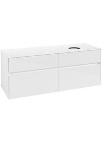 Villeroy & Boch Villeroy und Boch Collaro Waschtischunterschrank C04700DH 140 x 54,8 x 50 cm, Waschtisch rechts, Glossy White