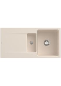 Villeroy & Boch Villeroy und Boch Siluet Fl&auml;chenb&uuml;ndige Sp&uuml;le 33371FFU mit Ablaufgarnitur und Handbet&auml;tigung, Ivory