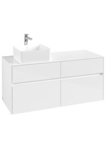 Villeroy & Boch Villeroy und Boch Collaro Waschtischunterschrank C04200DH 120 x 54,8 x 50 cm, Waschtisch links, Glossy White
