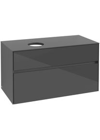 Villeroy & Boch Villeroy und Boch Collaro Waschtischunterschrank C03900FP 100 x 54,8 x 50 cm, Waschtisch links, Glossy Grey