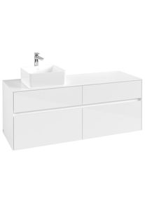 Villeroy & Boch Villeroy und Boch Collaro Waschtischunterschrank C04600DH 140 x 54,8 x 50 cm, Waschtisch links, Glossy White