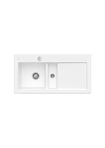 Villeroy & Boch Villeroy und Boch Subway Fl&auml;chenb&uuml;ndige Sp&uuml;le 67702FR1 Becken links, mit Ablaufgarnitur und Excenterbet&auml;tigung, wei&szlig;