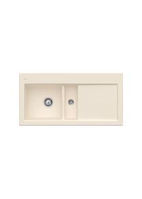 Villeroy & Boch Villeroy und Boch Subway Fl&auml;chenb&uuml;ndige Sp&uuml;le 67702FFU Becken links, mit Ablaufgarnitur und Excenterbet&auml;tigung, Ivory