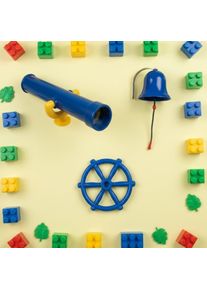 Playhouse Steering Wheel and Telescope Set Colorful Design Playset Accessory Kit Treehouse Toy Attachment Kit Weather-Resistant