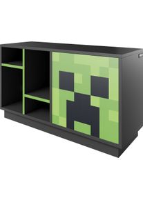 Lowboard Phoenix "Minecraft Creeper Lowboard", anthrazit, gr&uuml;n, B:108cm H:61cm T:37cm, Holzwerkstoff, Sideboards, Lowboard, inkl Beleuchtung
