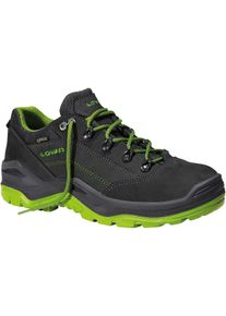 Sicherheitsschuh Lowa "RENEGADE Work GTX Low" Gr. 47, schwarz (schwarz, gr&uuml;n), 47, Obermaterial: 100% Rindnubukleder CNU., Schuhe, Sicherheitsschuh