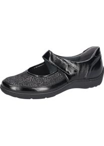 Waldl&auml;ufer Riemchenballerina WALDL&Auml;UFER "HENNI-Soft", Herren, Gr. 4,5 (37,5), schwarz, Lackleder, Textil, gl&auml;nzend, Schuhe Riemchenballerina, Klettschuh, Komfortschuh, Bequemschuh, Weite H, mit Orthotritt